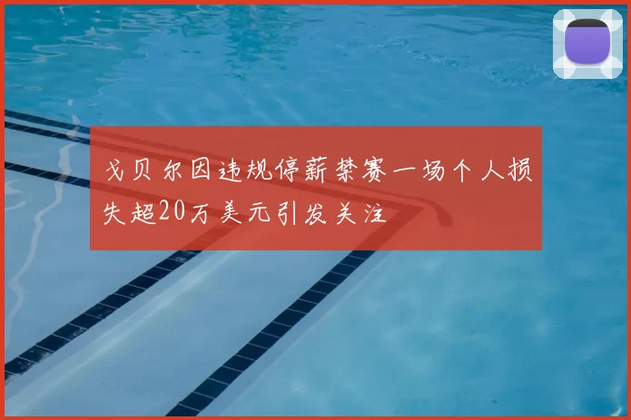 戈贝尔因违规停薪禁赛一场个人损失超20万美元引发关注