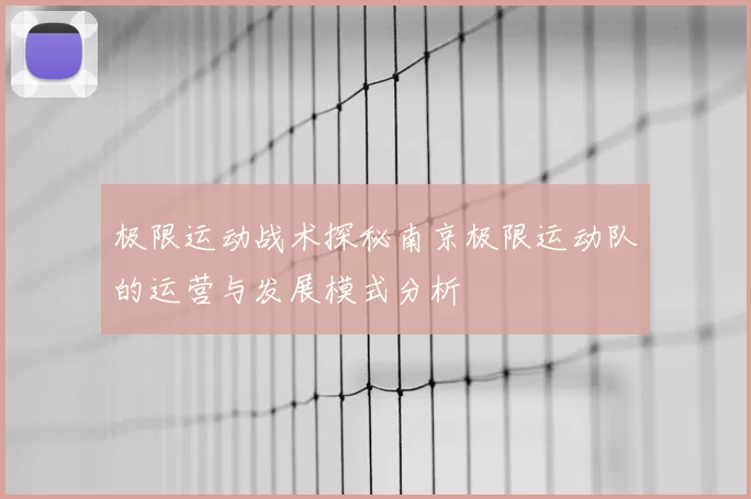 极限运动战术探秘南京极限运动队的运营与发展模式分析
